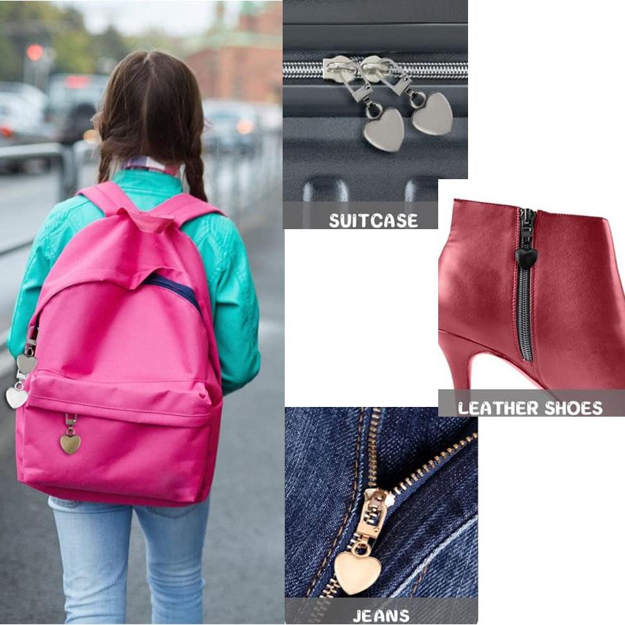 Mehrfarbiger Herz-Reißverschlussanhänger Ersatz Metall-Reißverschluss Rucksack-Reißverschluss Reparateur Für Mäntel Jacken Hosen Gepäck, Verschlüsse, Einnähen