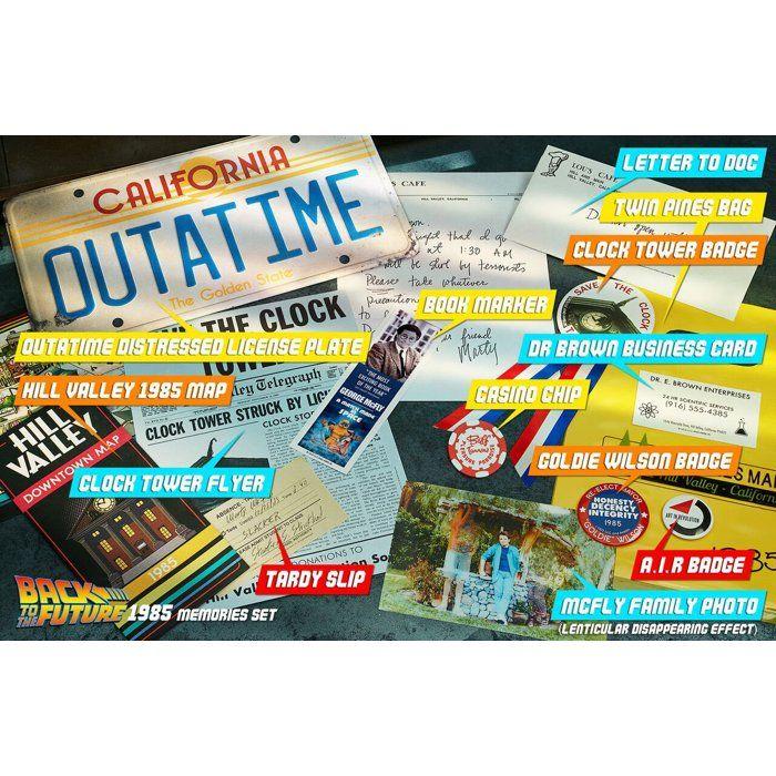 Kit Souvenirs - Retour vers le futur - Voyage dans le temps - 1885, 1955, 1985, 2015 - Couleur blanche
