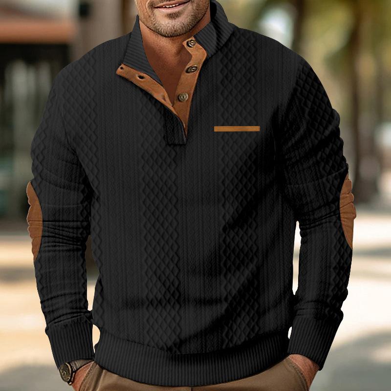 Men S Casual Stand Collar Long Sleeve Pullover Sweatshirt