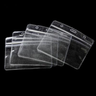 1PC Plastic Business Work ID Card Badge Holder Neck Strap Lanyard Blue Clear DT