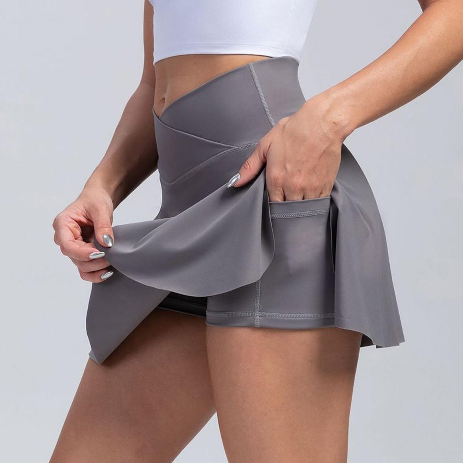 

Женская спортивная короткая юбка, шорты для йоги, брюки-юбка, теннисная юбка, уличная юбка для йоги с высокой талией XL