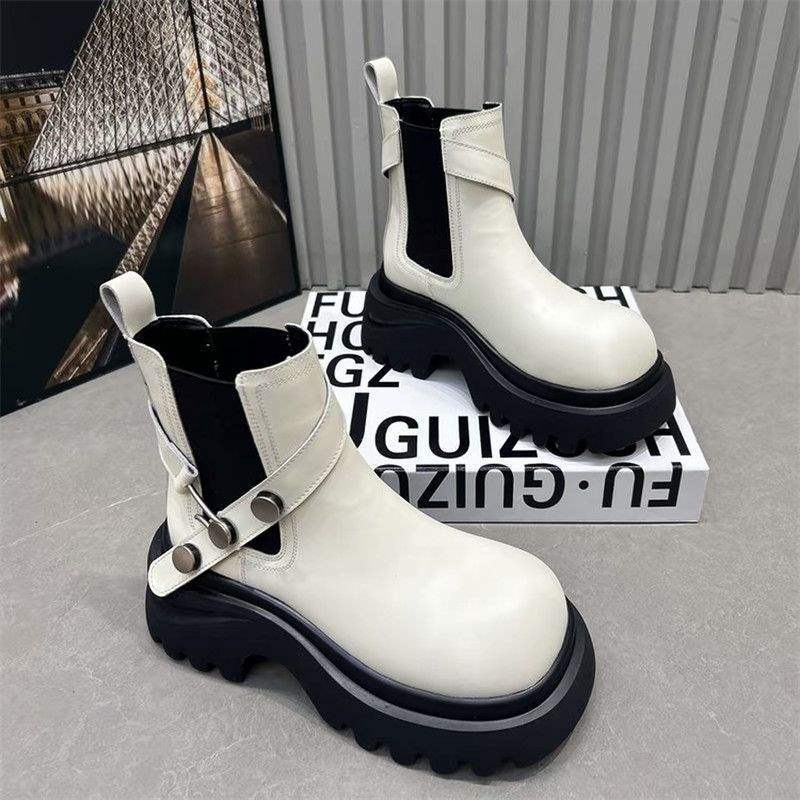

Vintage Martin boots women s 2025 short boots new thick-soled heightening Chelsea slim short cigarette boots 40
