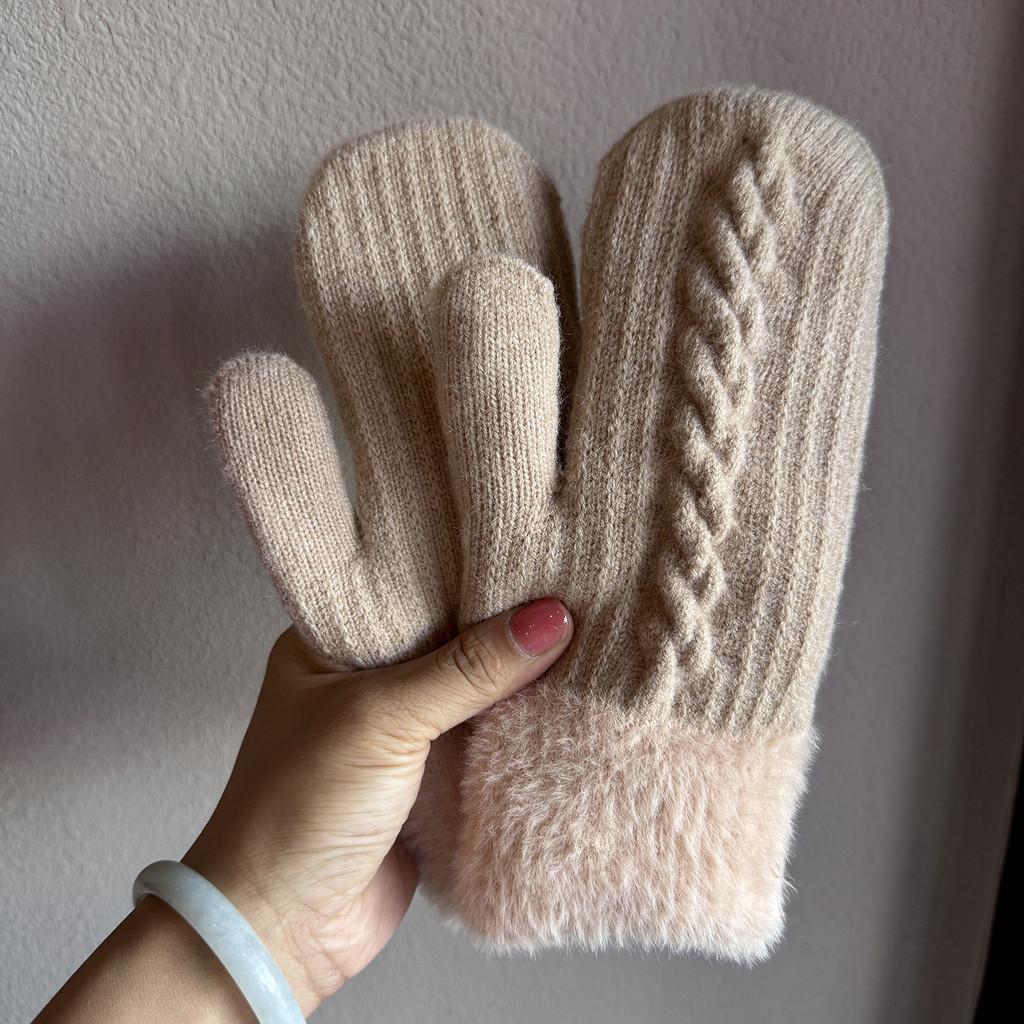Unisex Alpaca Wool Knit Winter Gloves With Fleece Lining For Commuting And Outdoor Activities