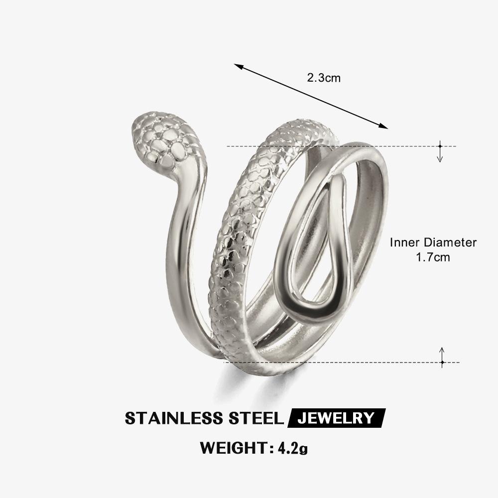 

Simple Personality Twisted Snake-shaped Multi-layered Opening Rings for Women Hip-hop Trendy Stainless Steel Finger Jewelry Gift resizable