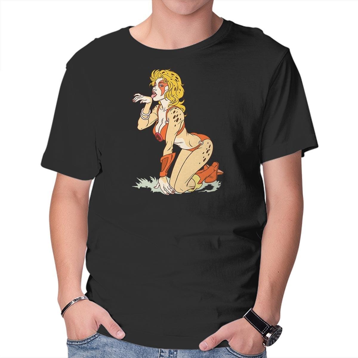 Unisex Crew Neck T-Shirt Cat Got Your Tongue Graphic Short Sleeve Casual Tee XXXL