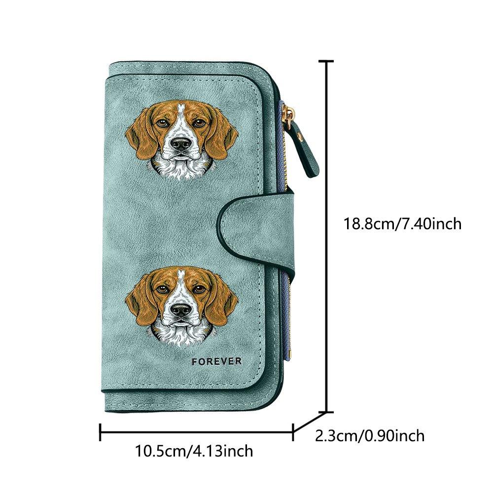 Beagle Pattern Long Zipper Wallet, Large-capacity Card Holder, Unisex Clutch Bag, Stylish Zippered Coin Purse, Suitable for Daily Use, a Great Gift