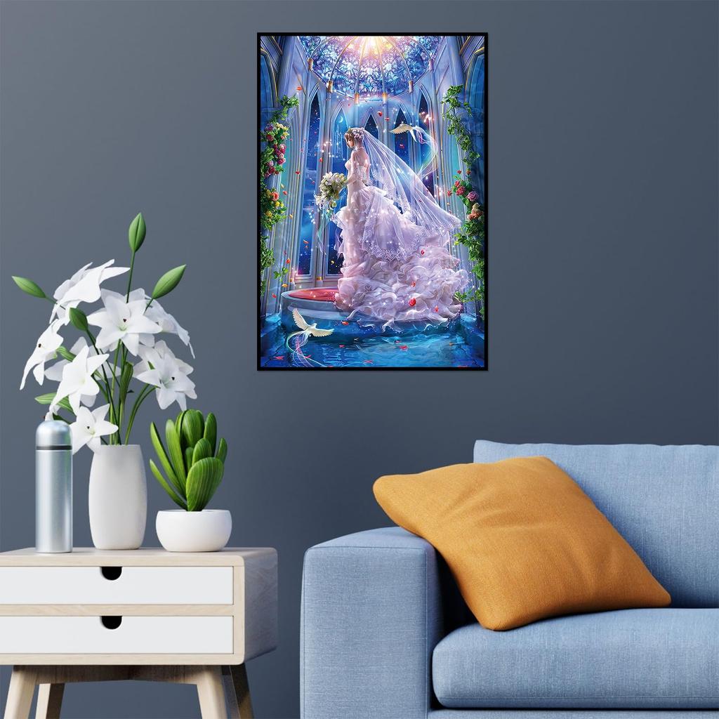 (26x38cm) CHengQiSM 1000-Piece Jigsaw Puzzle, Micro Piece, Bride Puzzle, 1000 Pieces, Painting, Stylish, Interior Decor, Gift