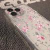 Pink Floral Print Clear Phone Case For Samsung Galaxy S26 S25 Ultra S24 S23 FE S22 S21 Plus S20 A73 A72 A71 Silicone Cover