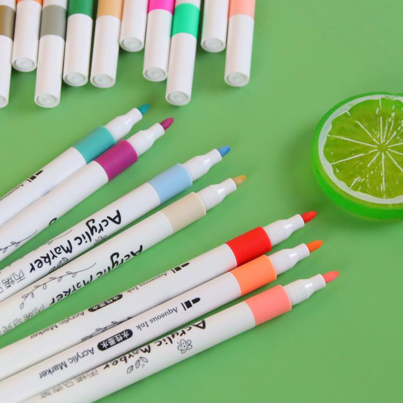 Acrylic Marker Set: 12-60 Colors for Fine Art, Journaling, DIY, and Doodling – Water-Based Brush Pens.