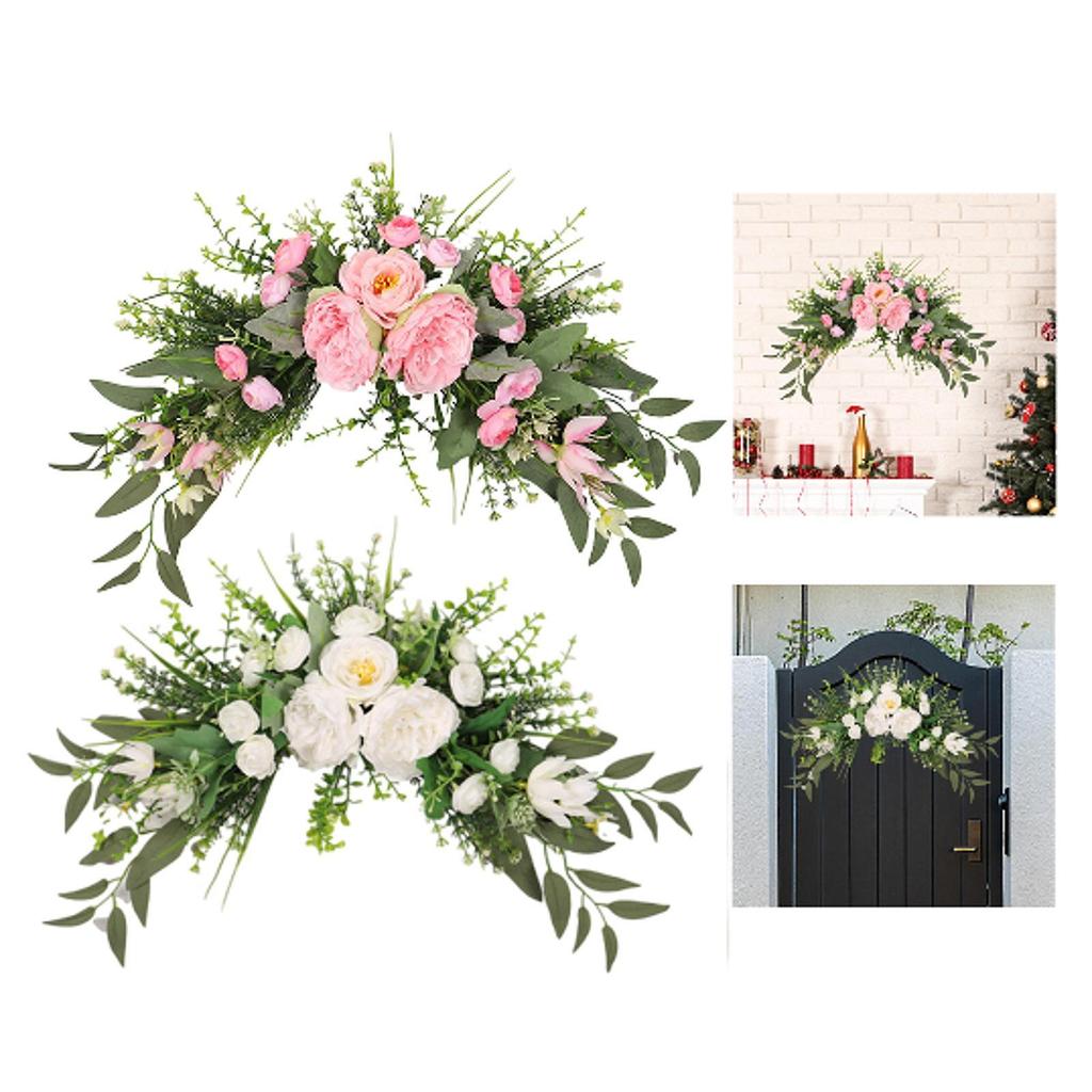 Floral Decoration Swag for Door Lintel Featuring Peony Flowers for Home Use