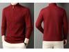 Men's Thick Warm Half-Zip Knit Sweater - Business Casual Pullover for Autumn/Winter