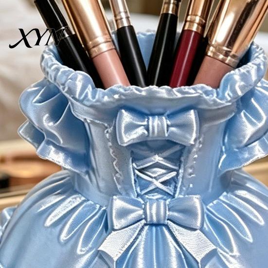 Teacher Gift Pen Holder 3D Printed Dress Shape Holder, Cute Desk Organizer Cup for Makeup Brushes Stationery, Creative Home Office Decor Small Item