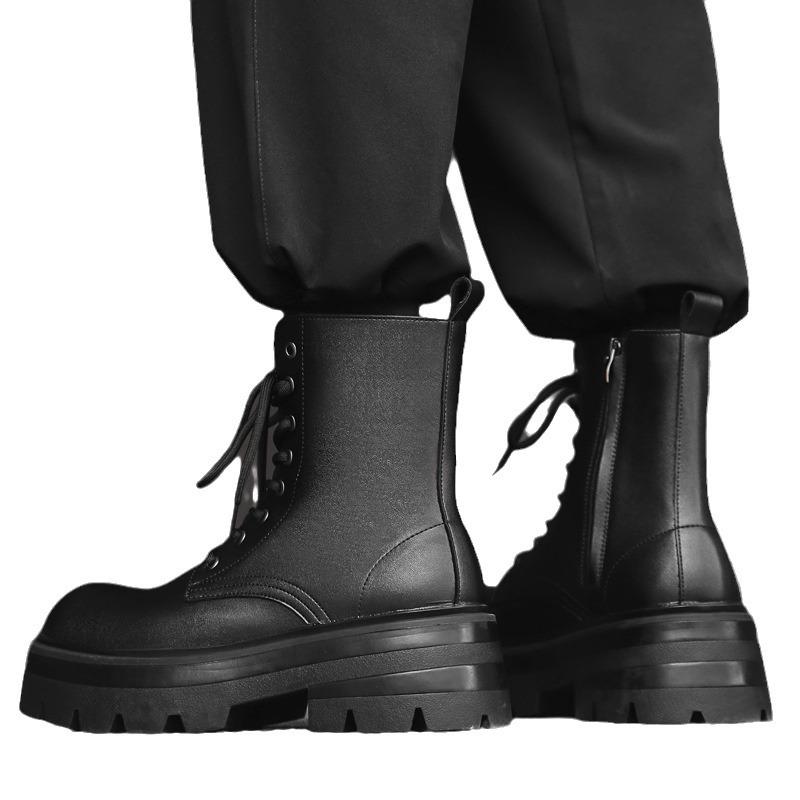 Paris platform derby Martin boots men's big head locomotive boots hiking boots European and American high-top shoes 7368-R