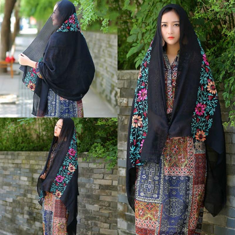 180*90cm New Cotton Embroidered Shawls Women Scarves Beautiful Fashion Gift Shawl