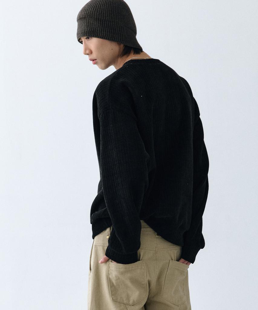 LXT Soft Velour Corduroy Sweatshirt [Black]