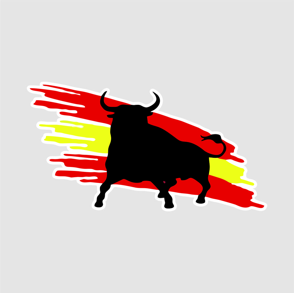 Spain Bull Pattern Waterproof Stickers, Creative PVC Vinyl Decals for Car Motorcycle Laptop Handcart Poster DIY Decoration