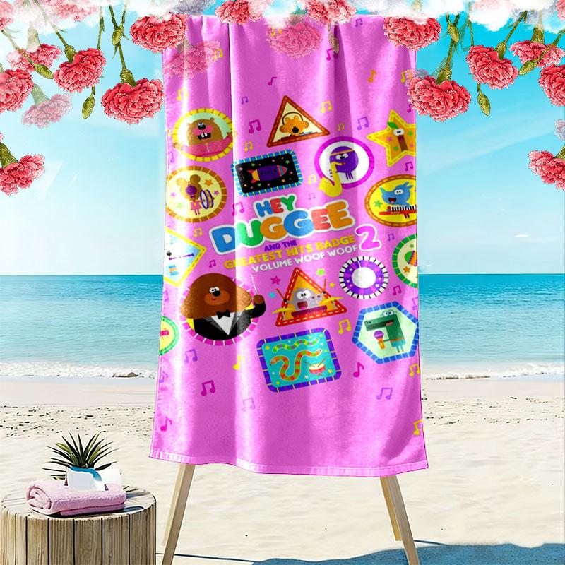 Hey Duggee Print Beach Towel, Large Soft Quick Dry Towel for Beach Camping Swimming