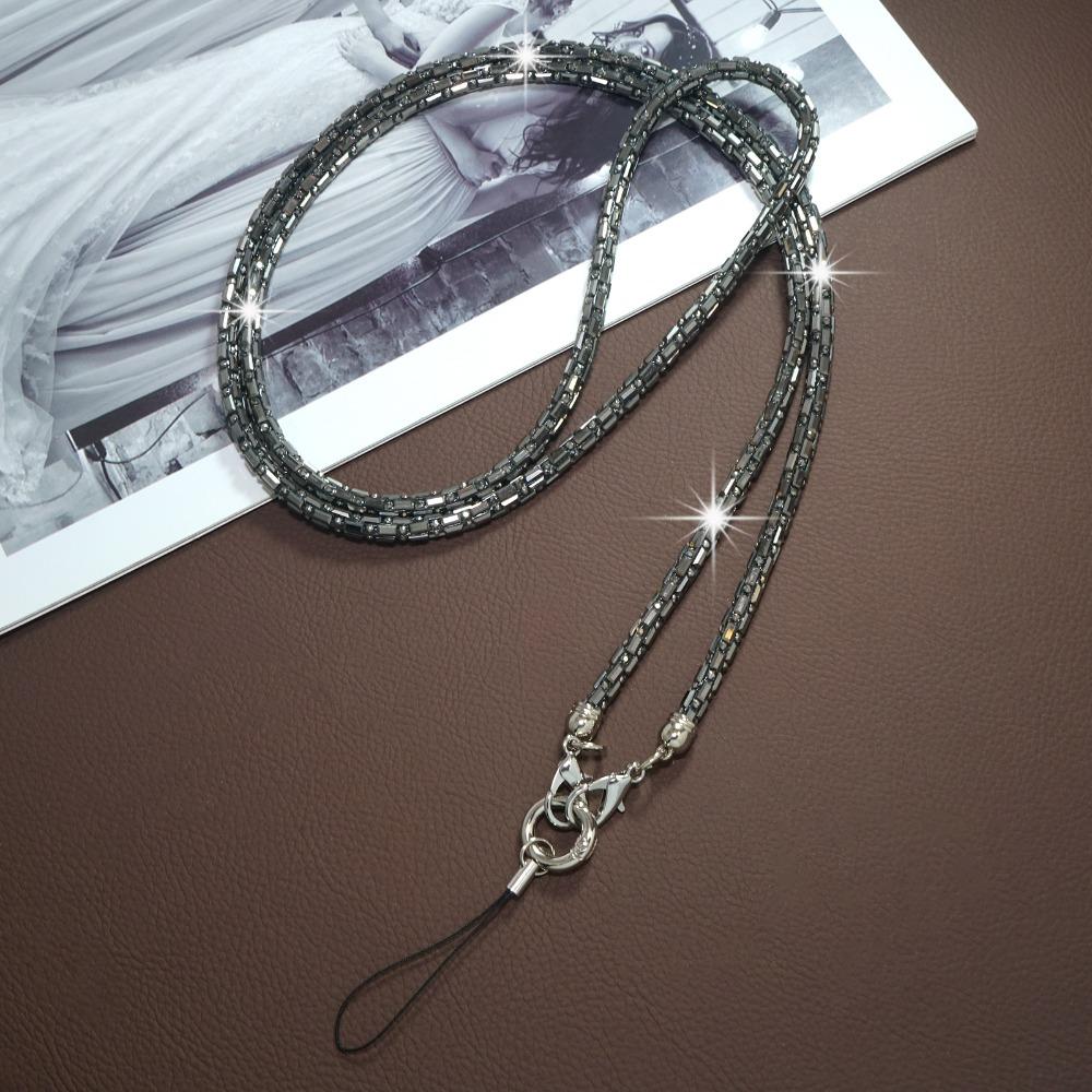 

Блискучий стразовий шнурок для телефону, яскравий ланцюжок для чохла телефону, ремінці, аксесуари для телефону сірий