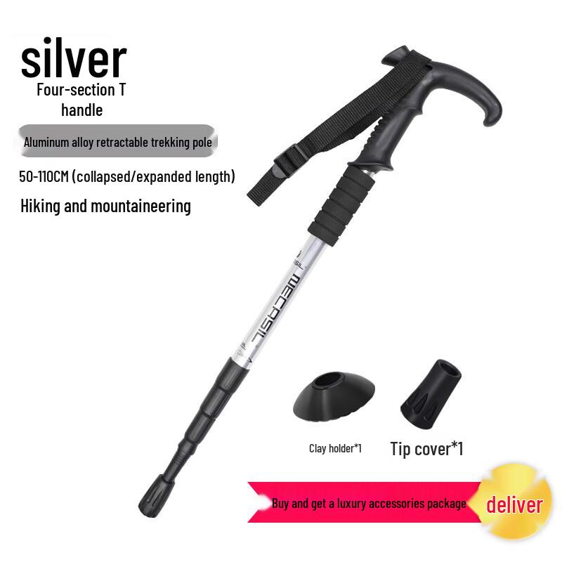 Upgraded 4-Section Telescopic Hiking Pole