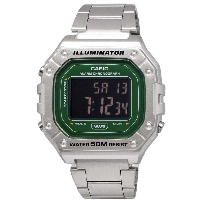 Casio Standard Digital Watch W-218HD-3AV (Silver/Green)