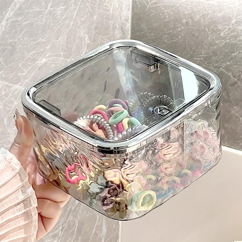 

Hair Accessories Organizer Acrylic Storage Box Clear Hair Tie Organizer for Headband Laundry Pods Container Desktop Storage Box прозорий