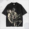 Killer Queen JoJos Bizarre Adventure Grafik T-Shirt Herren Damen Baumwoll-T-Shirts Retro Gewaschenes Tee Harajuku Männliches Übergroßes T-Shirt