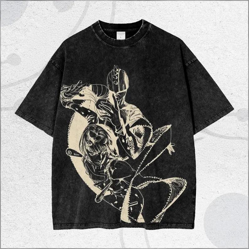 

Killer Queen JoJos Bizarre Adventure Graphic T Shirt Men Women Cotton Tshirts Retro Washed Tee Harajuku Male Oversized Tshirt S