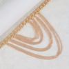 1pcs Women's Golden-Tone Multi-Layer Alloy Anklet for High Heels - Party and Prom Accessory with Cascading Chains and Tassels