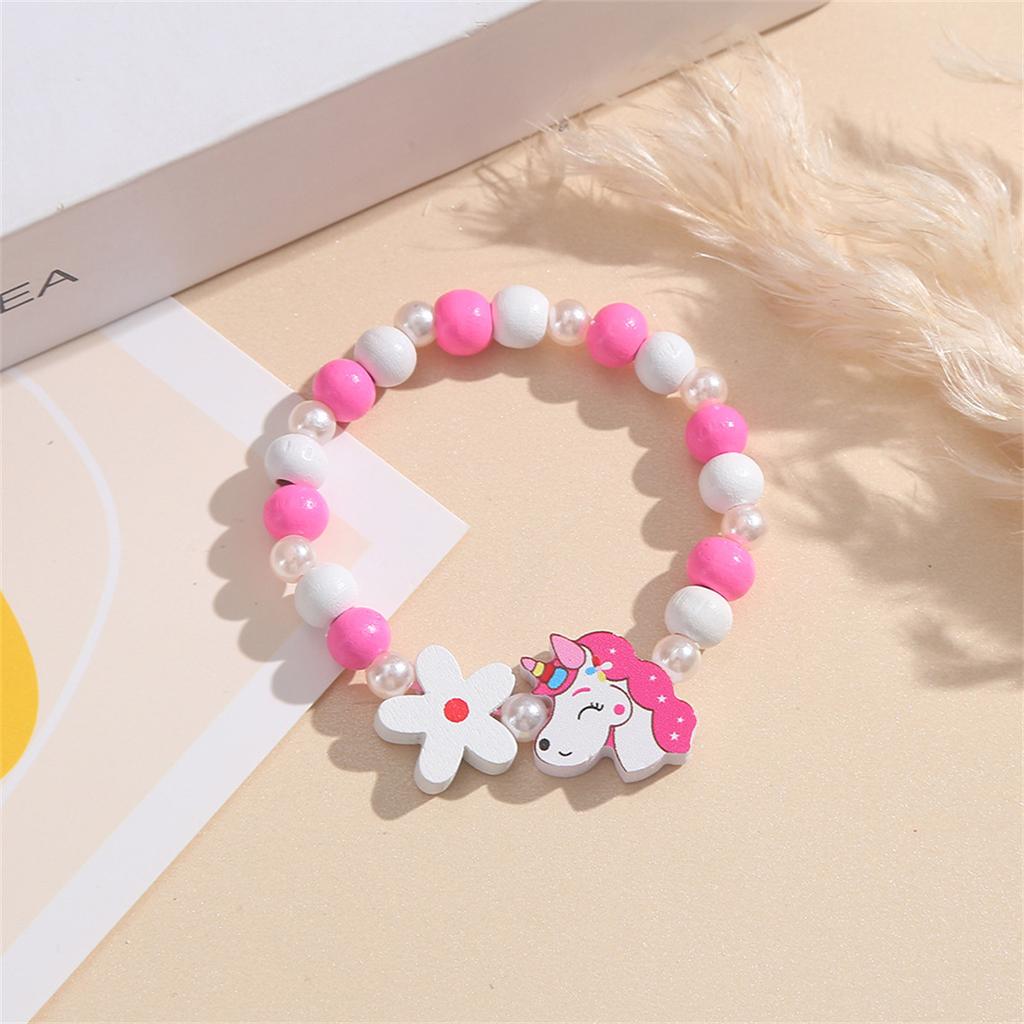Flowers Fun Beads Cute Bracelet Cartoon Wooden Bracelets Best Friend Style Girls Star Moon Cloud Jewelry Accessories Trend