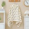 Beige Children'S Hooded Bath Towel Four-Layer Cotton Gauze Cape Bath Towel Soft Absorbent Baby Bath Robe