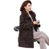 Winter velvet thickened imitation mink velvet jacket long women's plaid woolen coat
