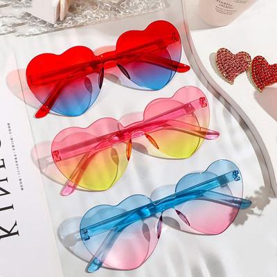 2026 New Heart-shaped Sunglasses Candy Color Gradient Lenses Love Heart Sun Glasses Shades Funny Beach Pool Party Eyewear