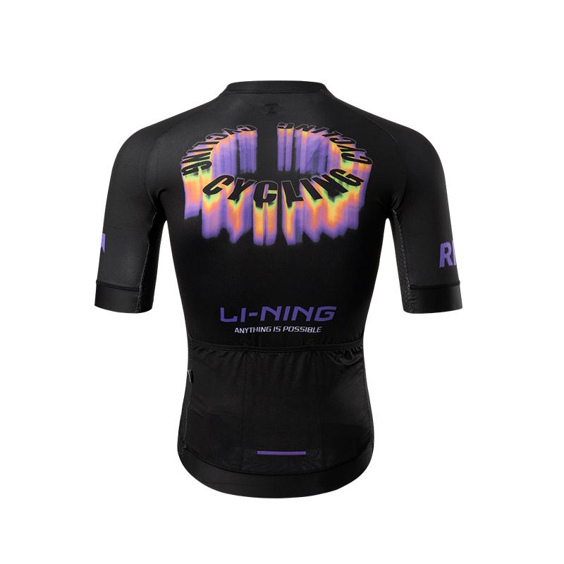 LiNing Phantom Series Quick-Dry Breathable Comfortable Cycling Short Sleeve Men tops Black LCUW243-1