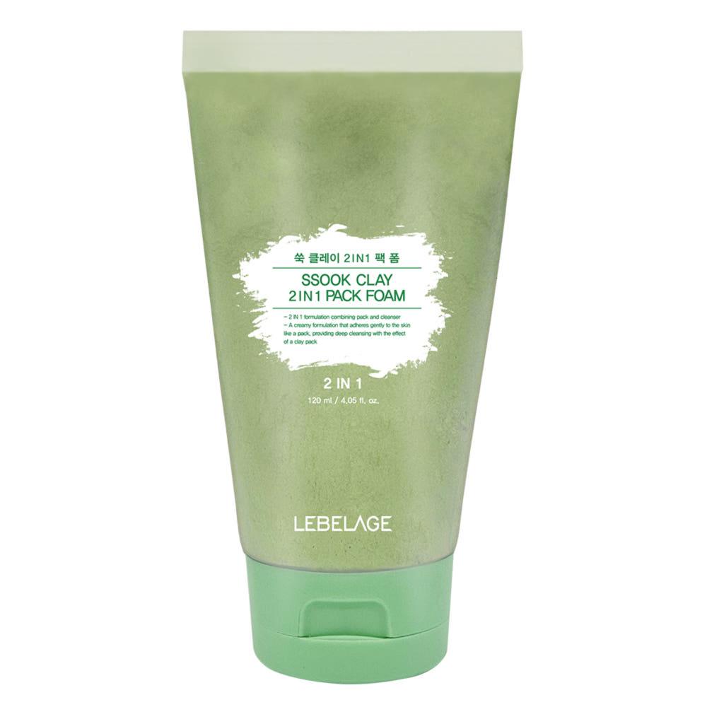 LEBELAGE Mugwort Clay 2-In-1 Pack Foam Soothing Pore Cleansing 120ml