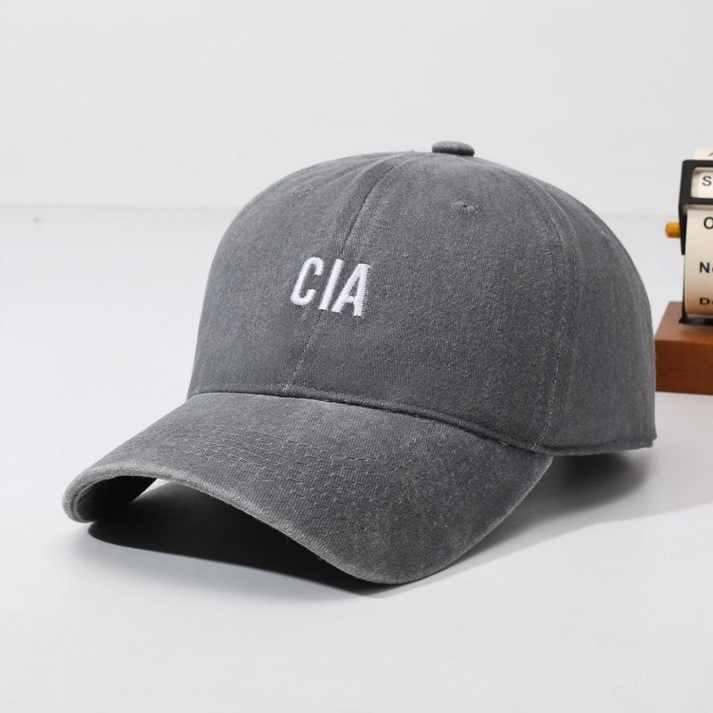 Skinny Men's and Women's Washed Soft Top CI Korean A Trend Letter Embroidery Baseball Cap Cap Versatile Fashion Casual