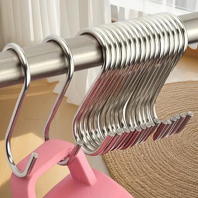 20pcs S-Type Metal Universal Wall Hooks - Durable Easy-Install Non-Slip Corrosion-Resistant, Space-Saving for Wardrobe/Kitchen