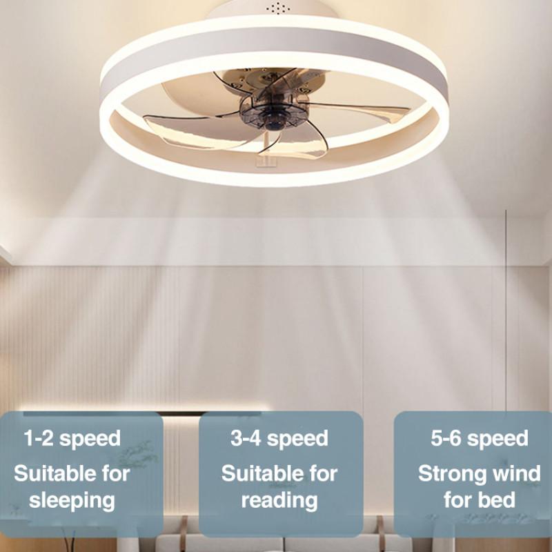 20 Zoll Haushalts-Elektro-Deckenventilator Schlafzimmer Einstellbare Helligkeit LED-Deckenventilatorleuchte Gleichstrommotor Deckenventilator mit Licht