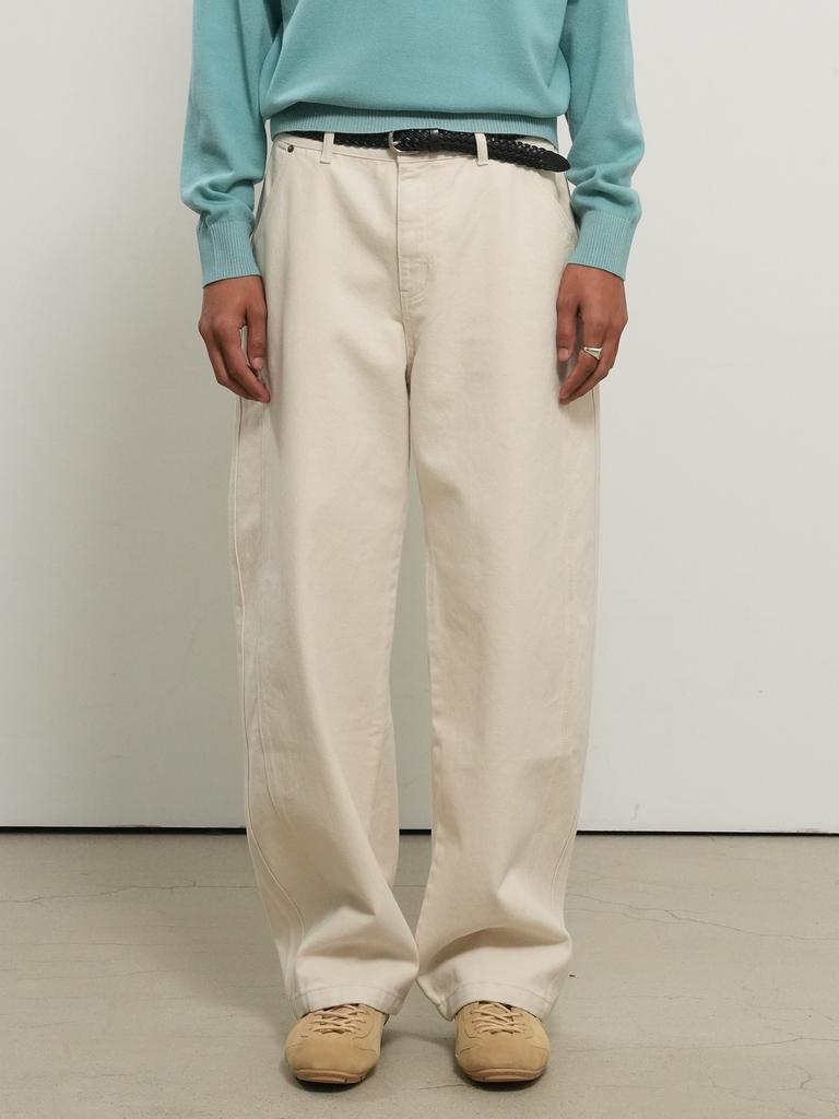 GENERALIDEA Man Curved Denim Pants [Ecru] / Gf1Mpt006