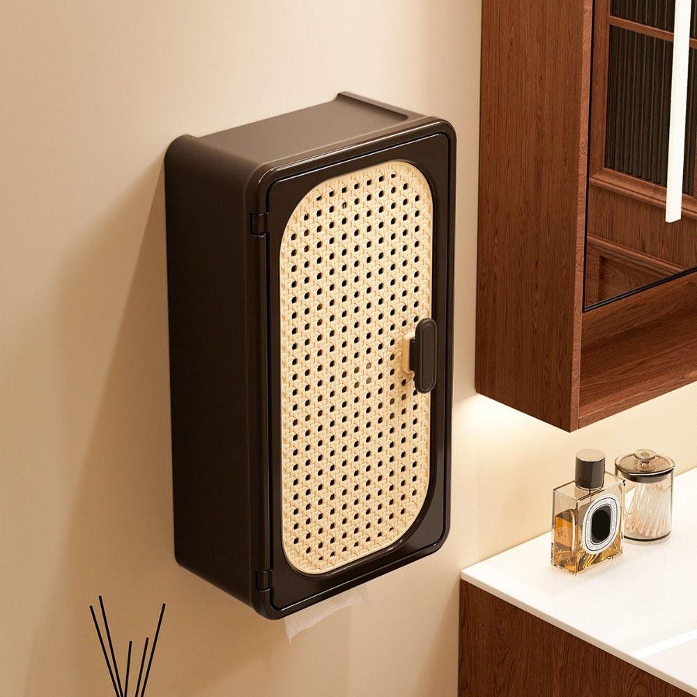 Wall Mounted Tissue Box Waterproof With Partition Bathroom Desktop Storage Box Llarge Capacity Ancient Style