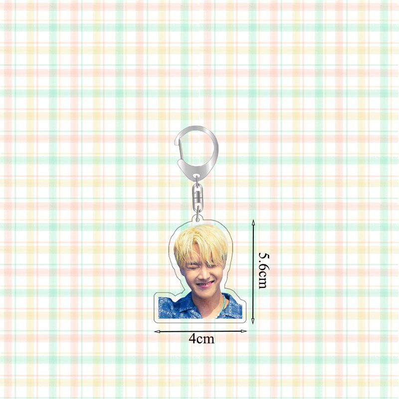 7pcs BTS Summer-themed Keychains, Featuring Real-life Portraits, and Celebrity Merchandise Support Charms.