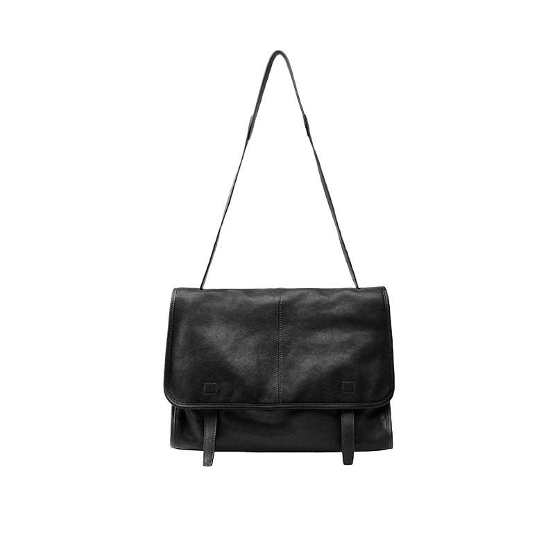Borsa a tracolla lunga in pelle di pecora, borsa da postino, capiente, per pendolari, retrò, casual, a spalla, da donna