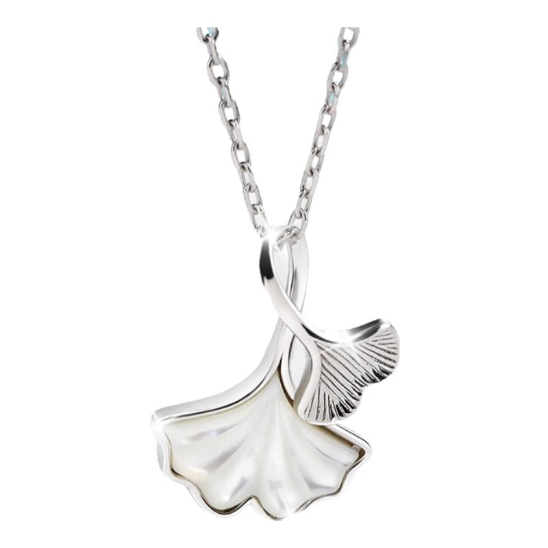 Manhe S999 Sterling Silver Apricot Pendant Necklace
