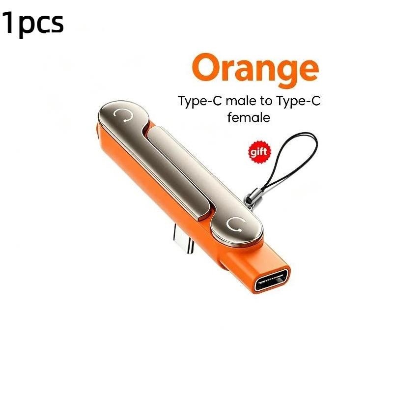 2 In 1 USB C Built-in Stand Adapter With Lanyard 240W Multi-function Foldable Converter For Phone Charge Bracket-New 3