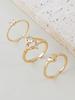 3pcs Set Cubic Zirconia Inlaid Heart Shaped Rings, Suitable For Women's Daily, Party, Date Wear, Stackable, Perfect Gift