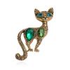 Premium Korean Cartoon Kitten Oil-Drop Brooch - Elegant Animal Pin for Women