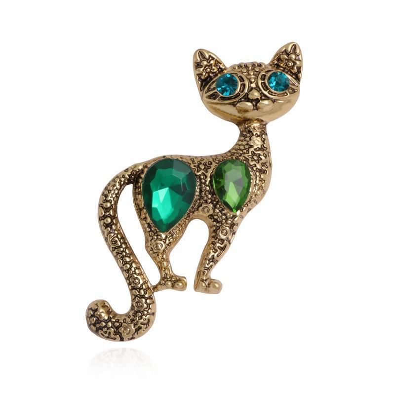 Premium Korean Cartoon Kitten Oil-Drop Brooch - Elegant Animal Pin for Women