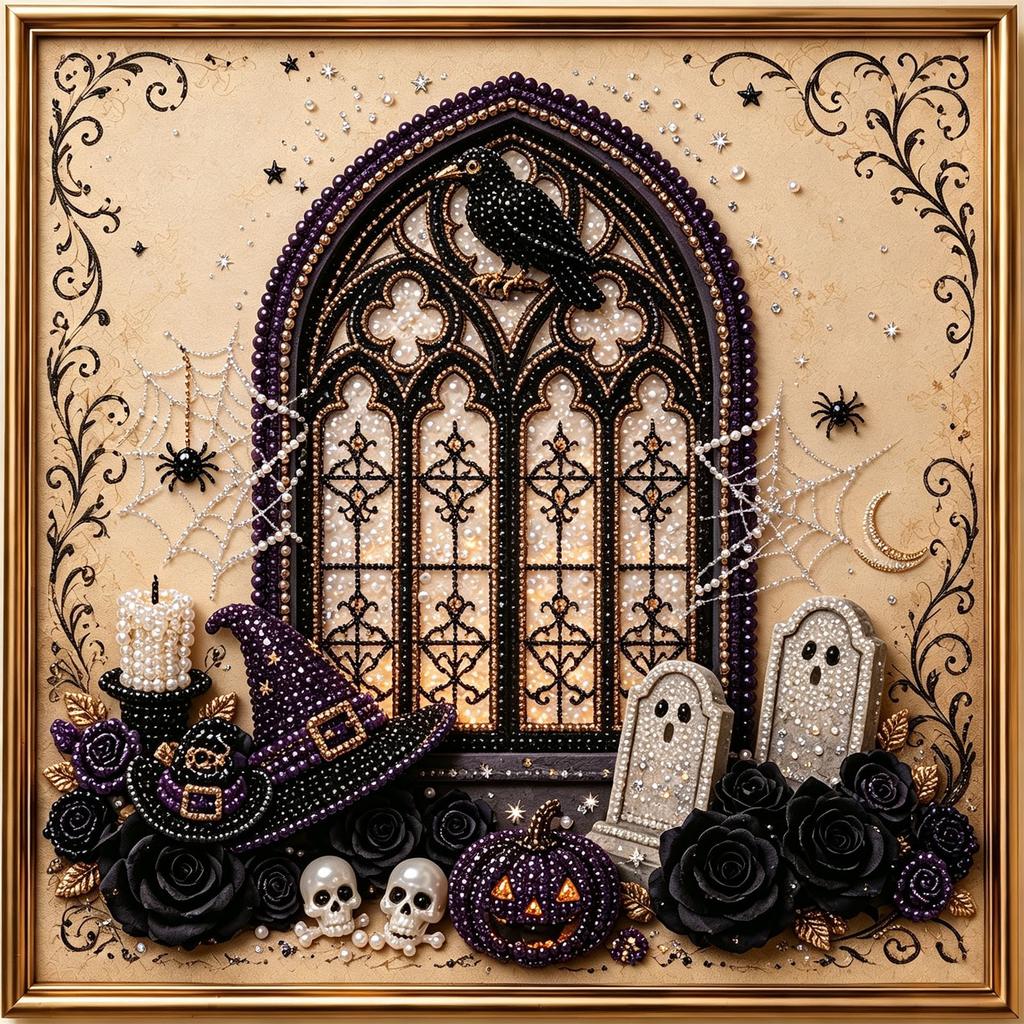 Halloween Witch Hat Kit ___0__ for Adults - 5D DIY Embroidery Home Wall Decor