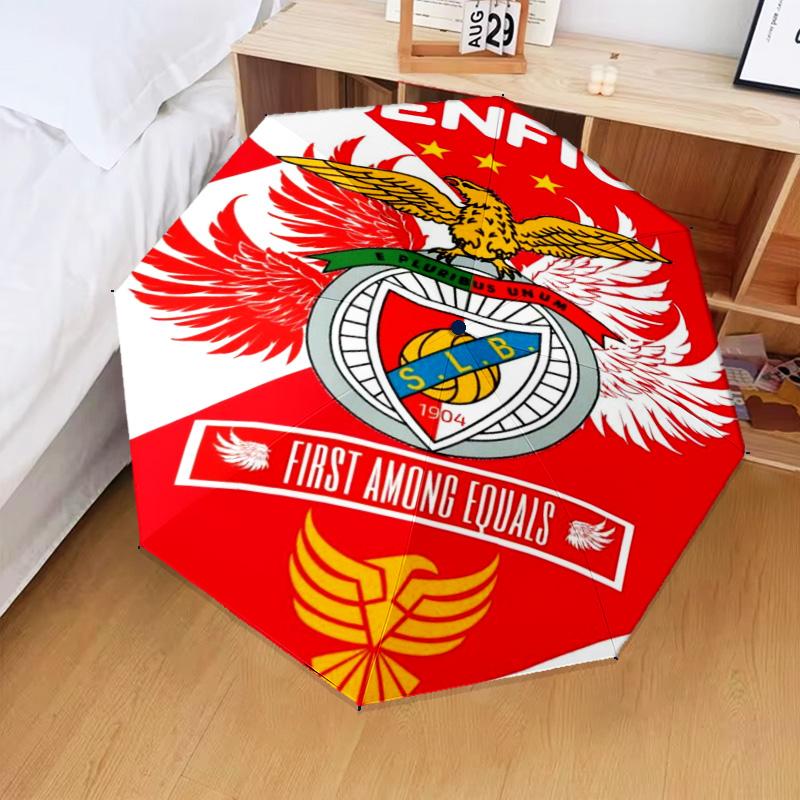 1PC Benfica Football Club Printed Umbrella Folding umbrella, automatic umbrella 8-Frame for Travel, camping Fan gifts Christmas Gifts