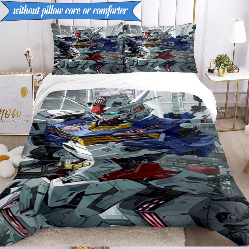 Mecha Armor Robotic Design 3pcs K-pop music group Bedding set,Ideal for Bedroom, Dormitory,Including Duvet Cover And 2pcs Pillowcases,Fan gifts