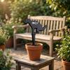 Garden Stake with Dog Silhouette Outdoor Cast Iron Sign Metal